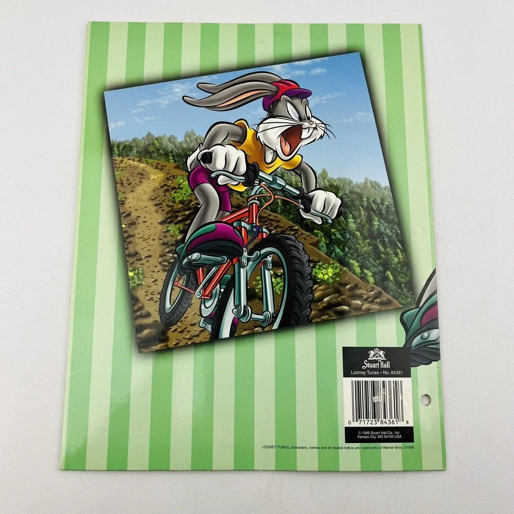 Vtg Looney Tunes Pocket Folder Lot of 2 Extreme Sports Bugs Taz 1999 Stuart Hall
